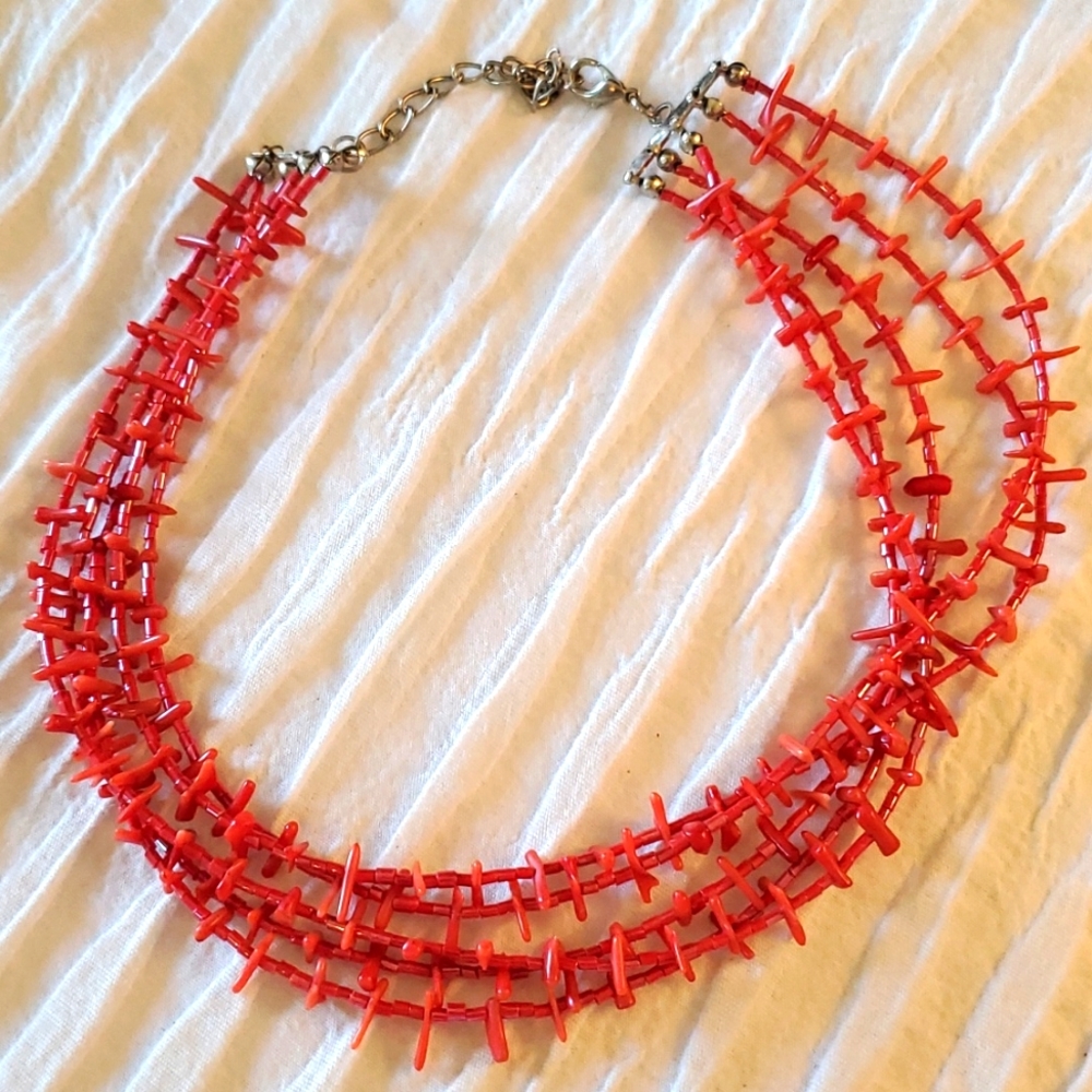 Red choker necklace